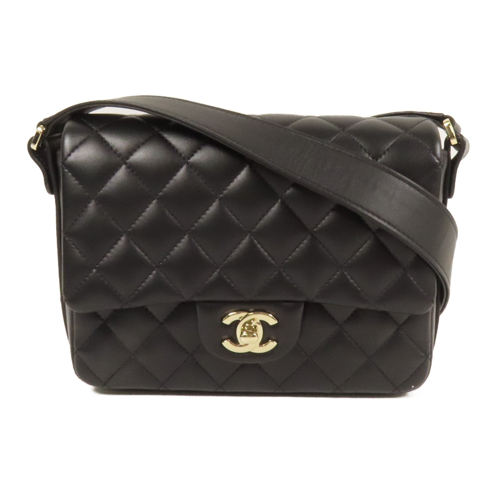 CHANEL 羊皮皮革Shoulder Bag金扣肩背袋