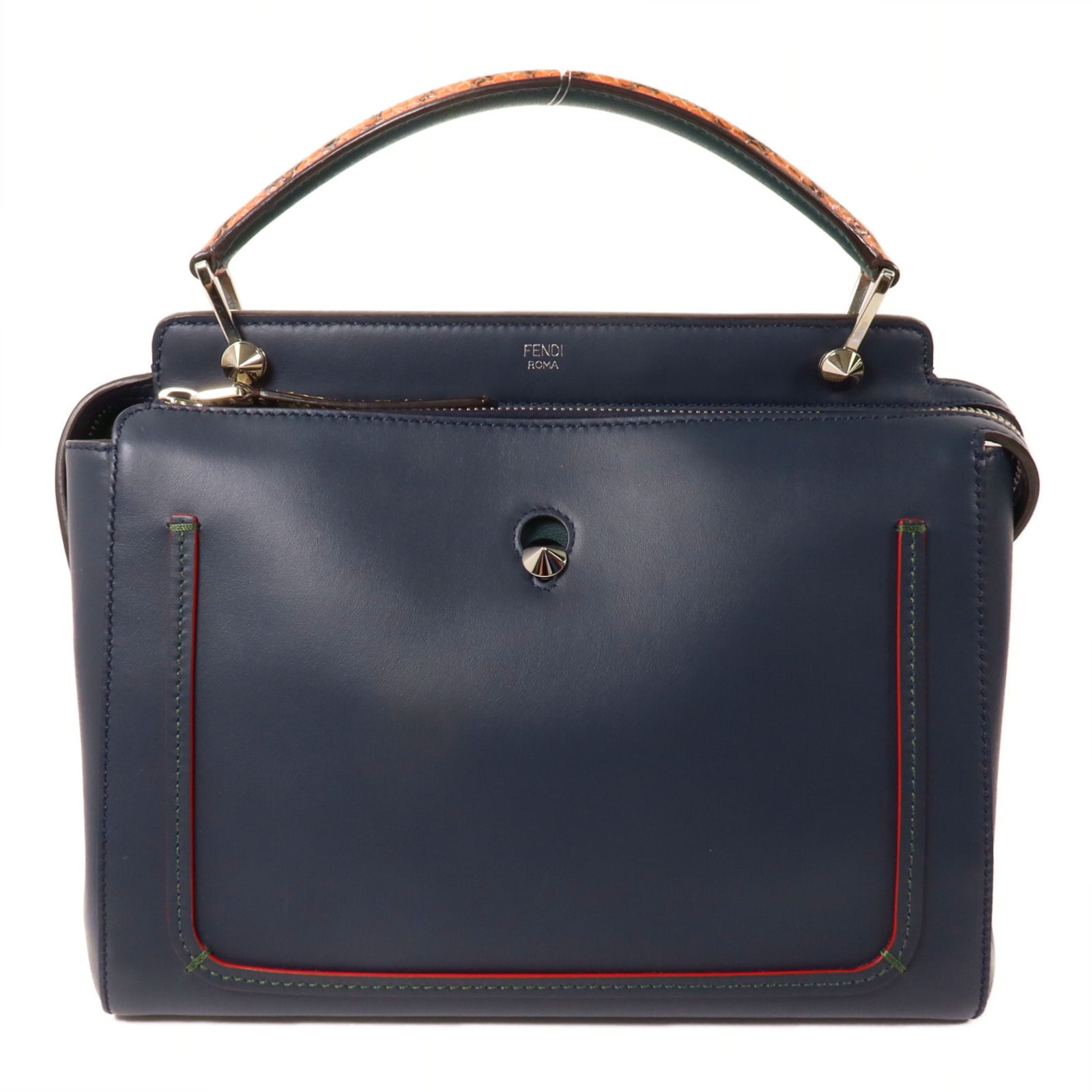 FENDI 牛皮皮革/蛇皮皮革Dotcom手挽袋