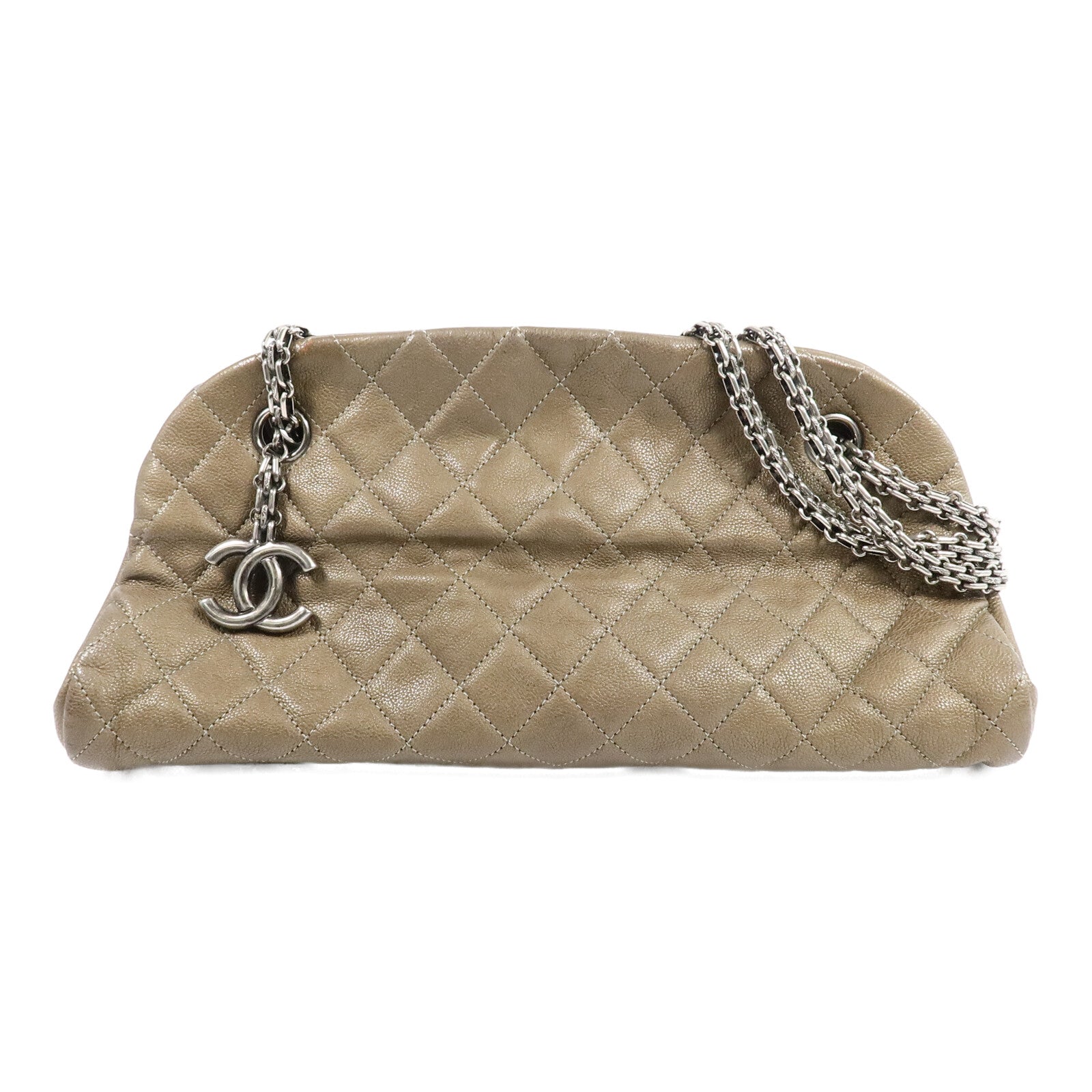 CHANEL 牛皮皮革Just Mademoiselle Bowling Bag鏈帶肩背袋