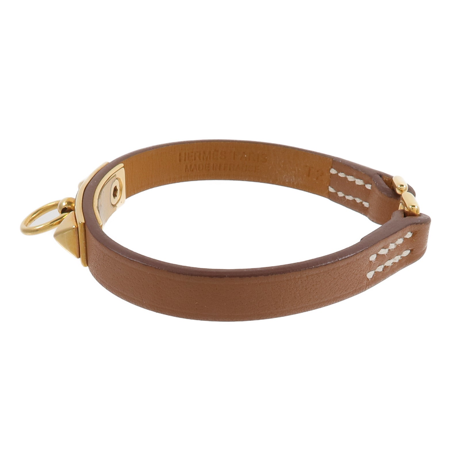 HERMES Swift皮革Rivale Mini手鏈Gold