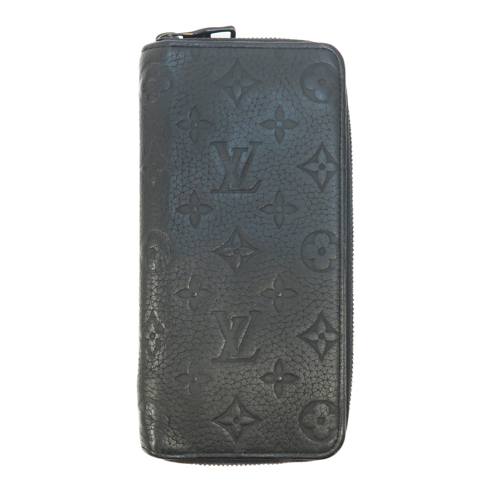 LOUIS VUITTON Monogram Taurillon Zippy Vertical Wallet長錢包黑色