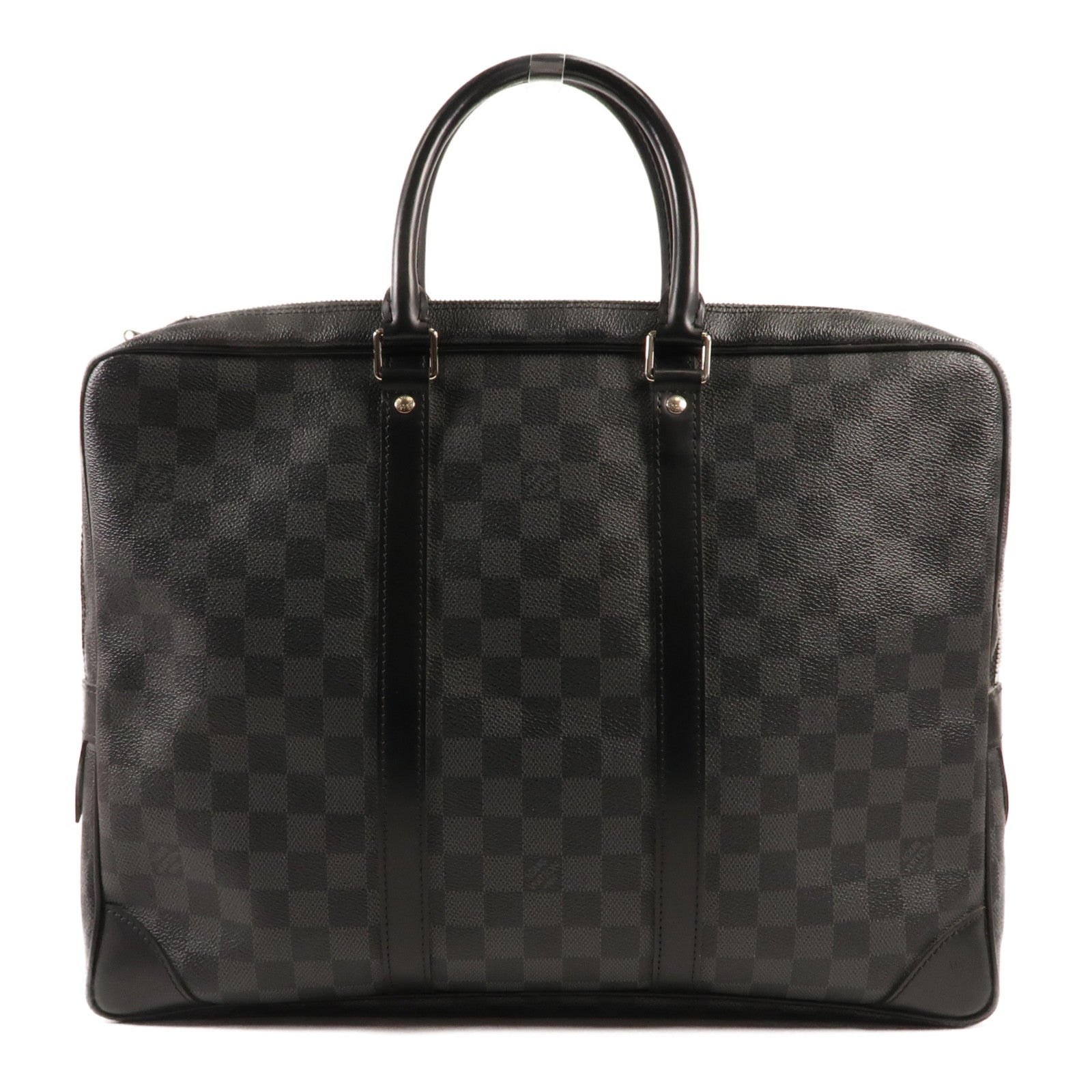 LOUIS VUITTON Damier Graphite Porte Documents Voyage GM銀扣手挽袋