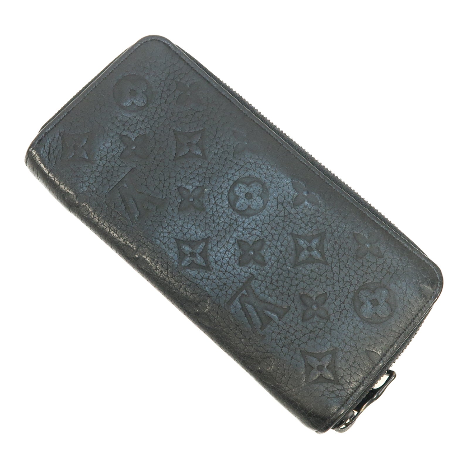 LOUIS VUITTON Monogram Taurillon Zippy Vertical Wallet長錢包黑色