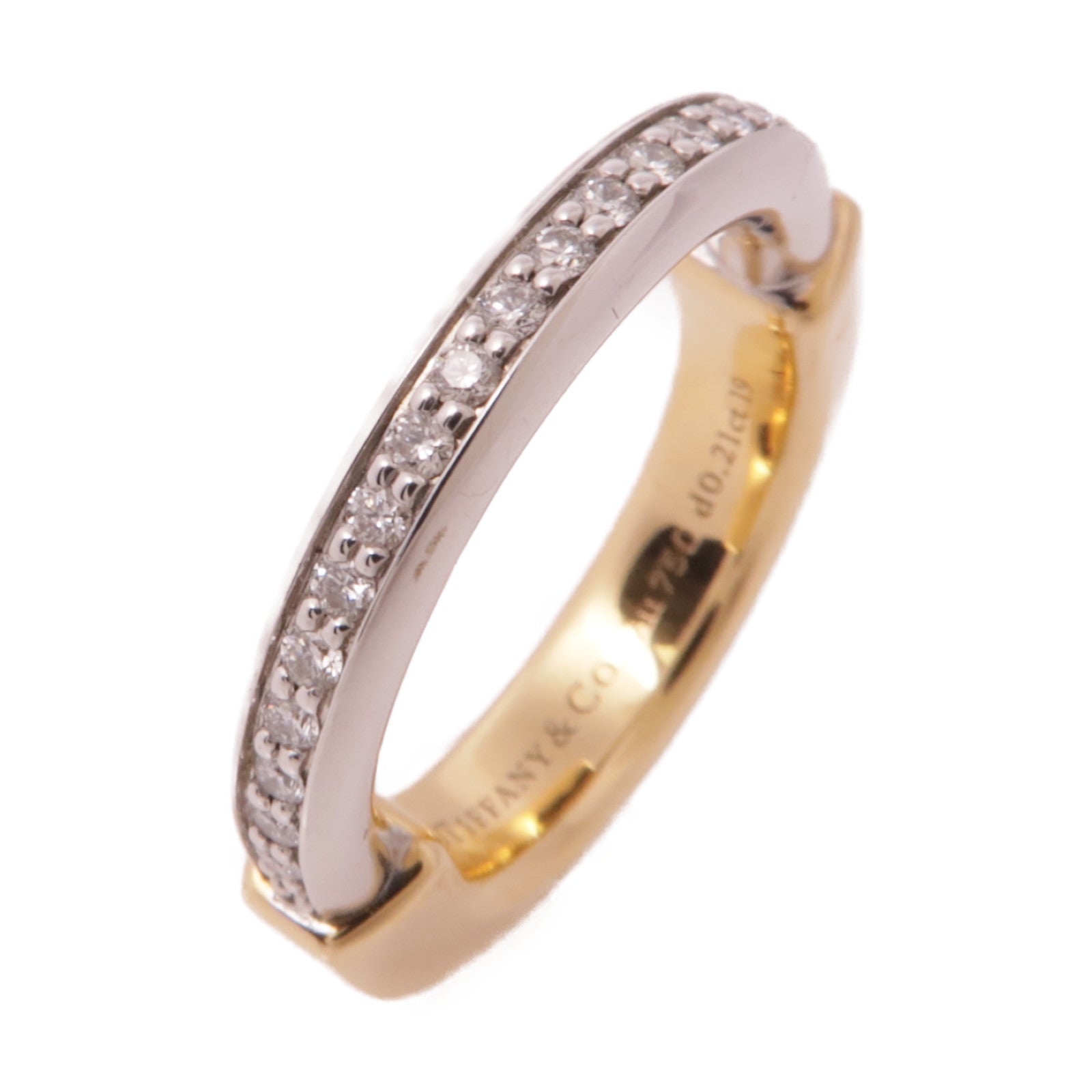 TIFFANY¡®CO Diamond Ring 18K Pink White Gold US#5.75