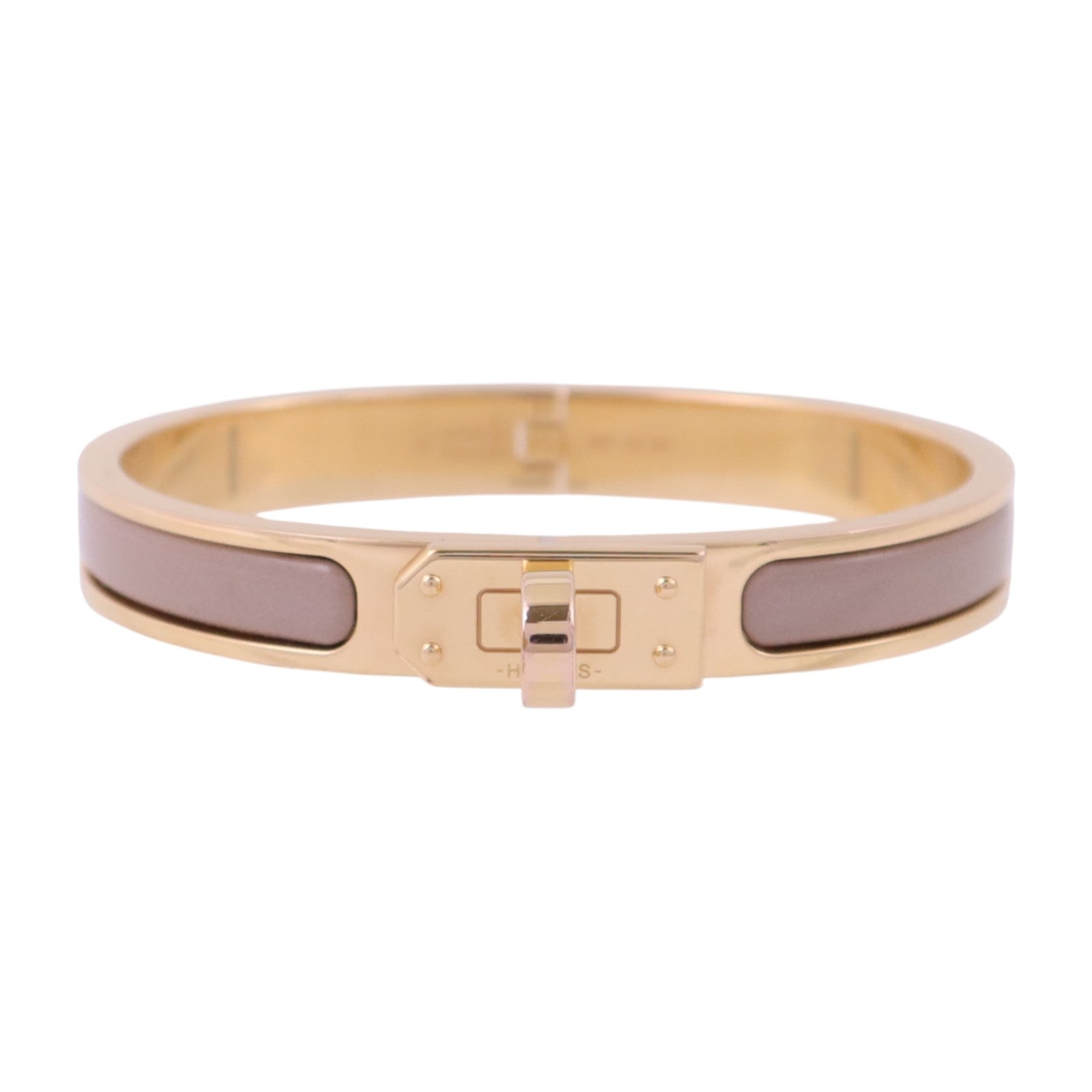HERMES 金屬/琺瑯Mini Clic Kelly Bracelet金扣手鏈