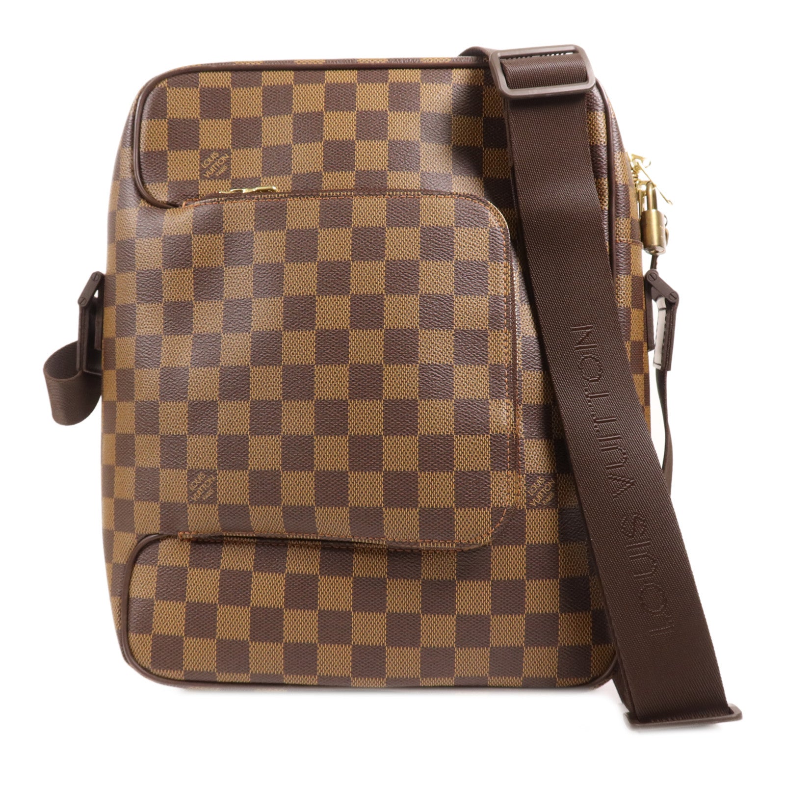 LOUIS VUITTON Damier Olaf MM金扣肩背袋