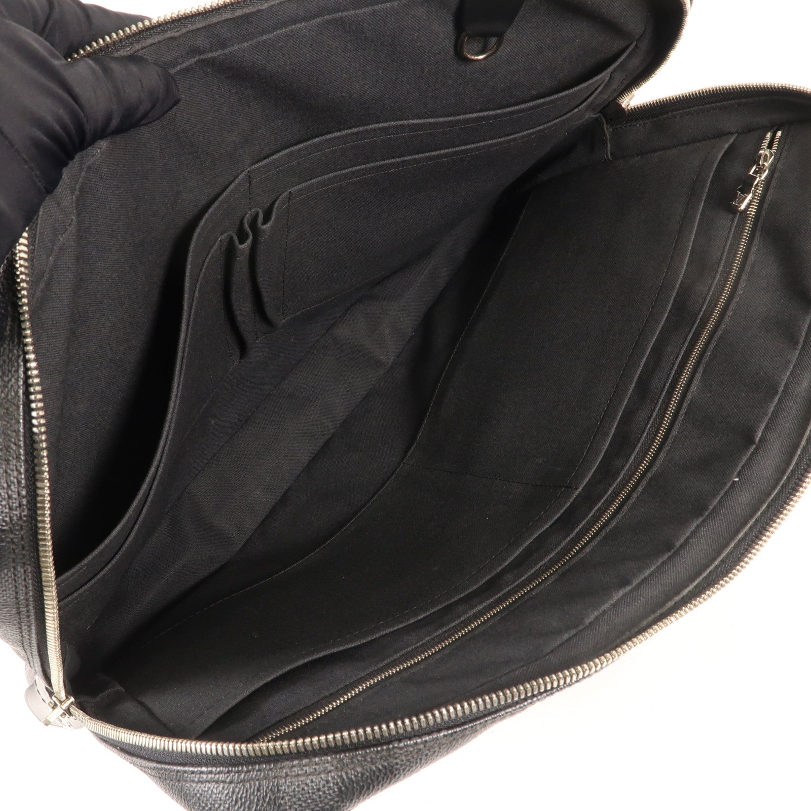 LOUIS VUITTON Damier Graphite Porte Documents Voyage GM銀扣手挽袋