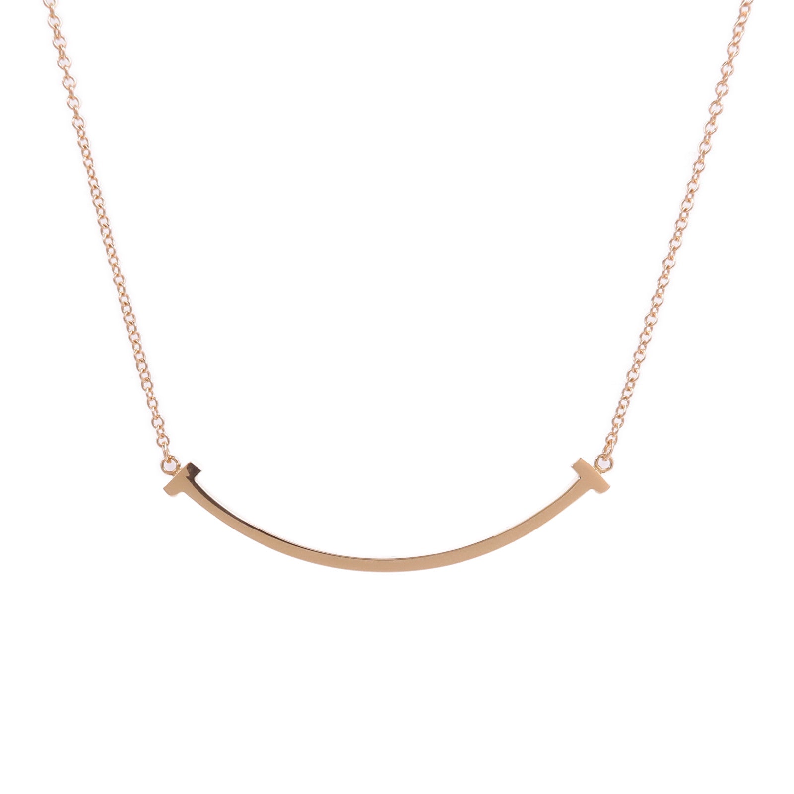 TIFFANY&CO 18K玫瑰金T Smile Necklace項鍊