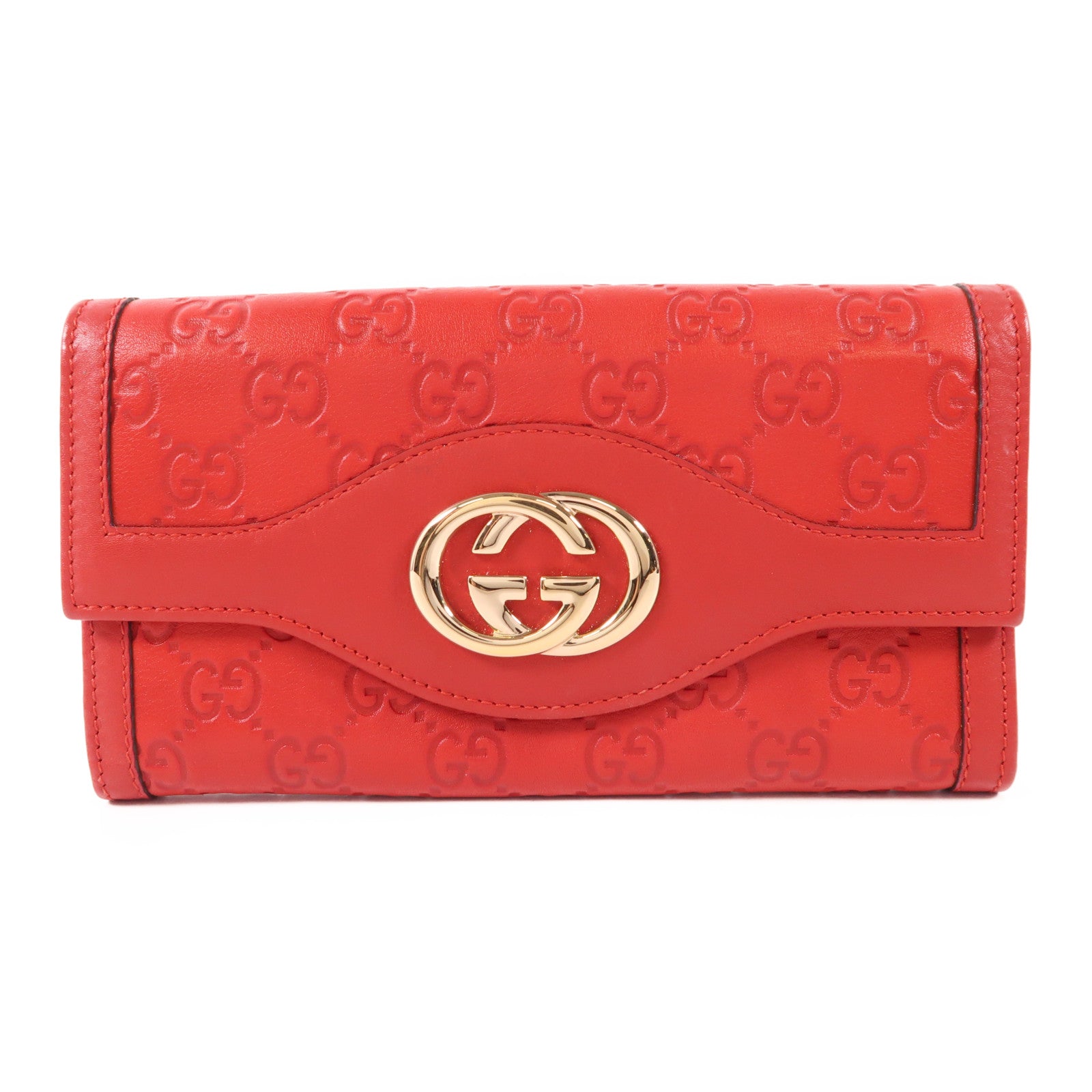 GUCCI 【激減優惠】牛皮皮革Long Wallet金扣長錢包