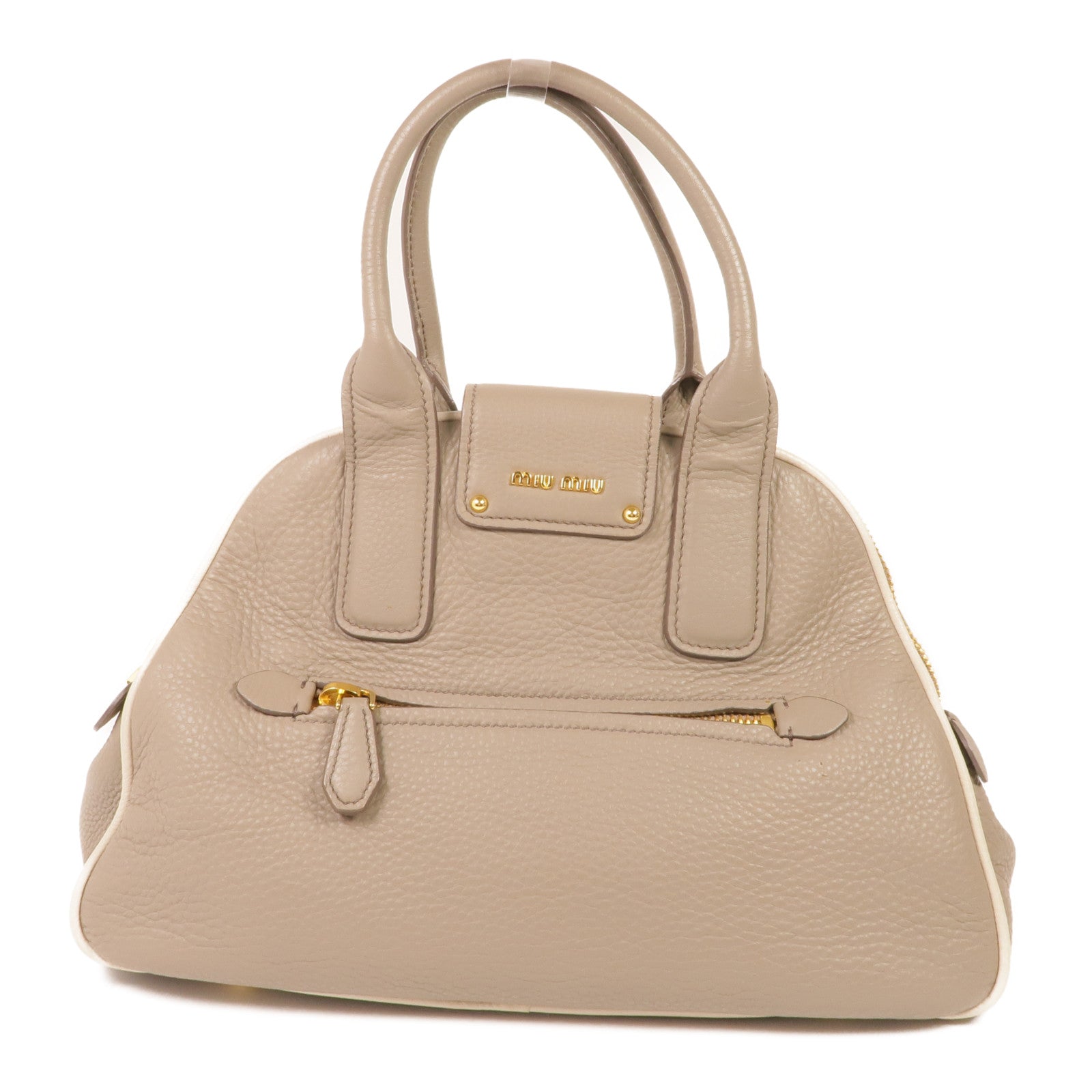 Miu Miu 牛皮皮革2 Way Shoulder金扣手挽肩背兩用袋