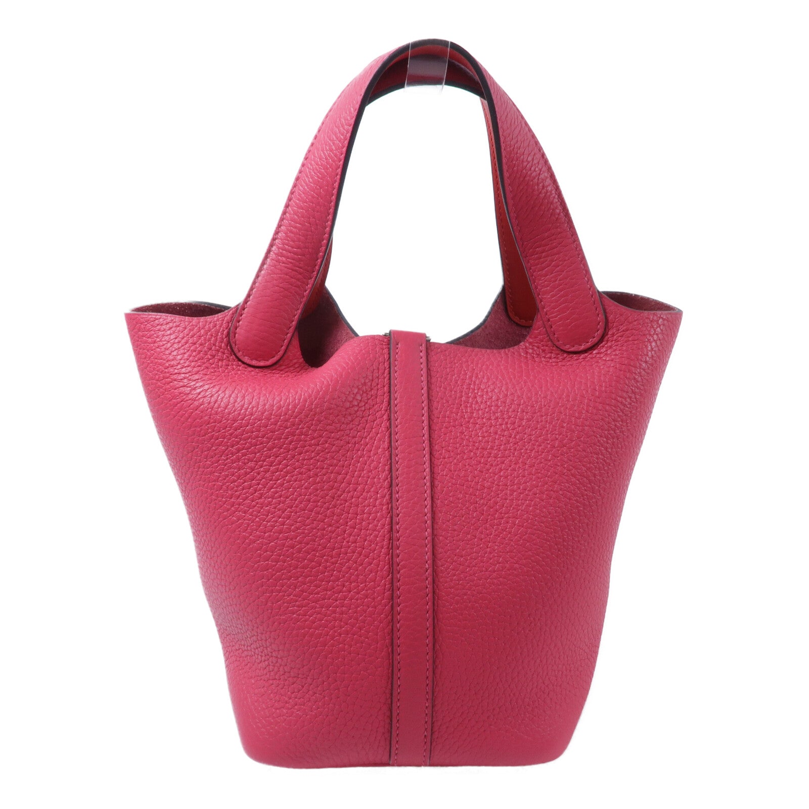 HERMES Clemence皮革Picotin PM手挽袋Rose Mexico