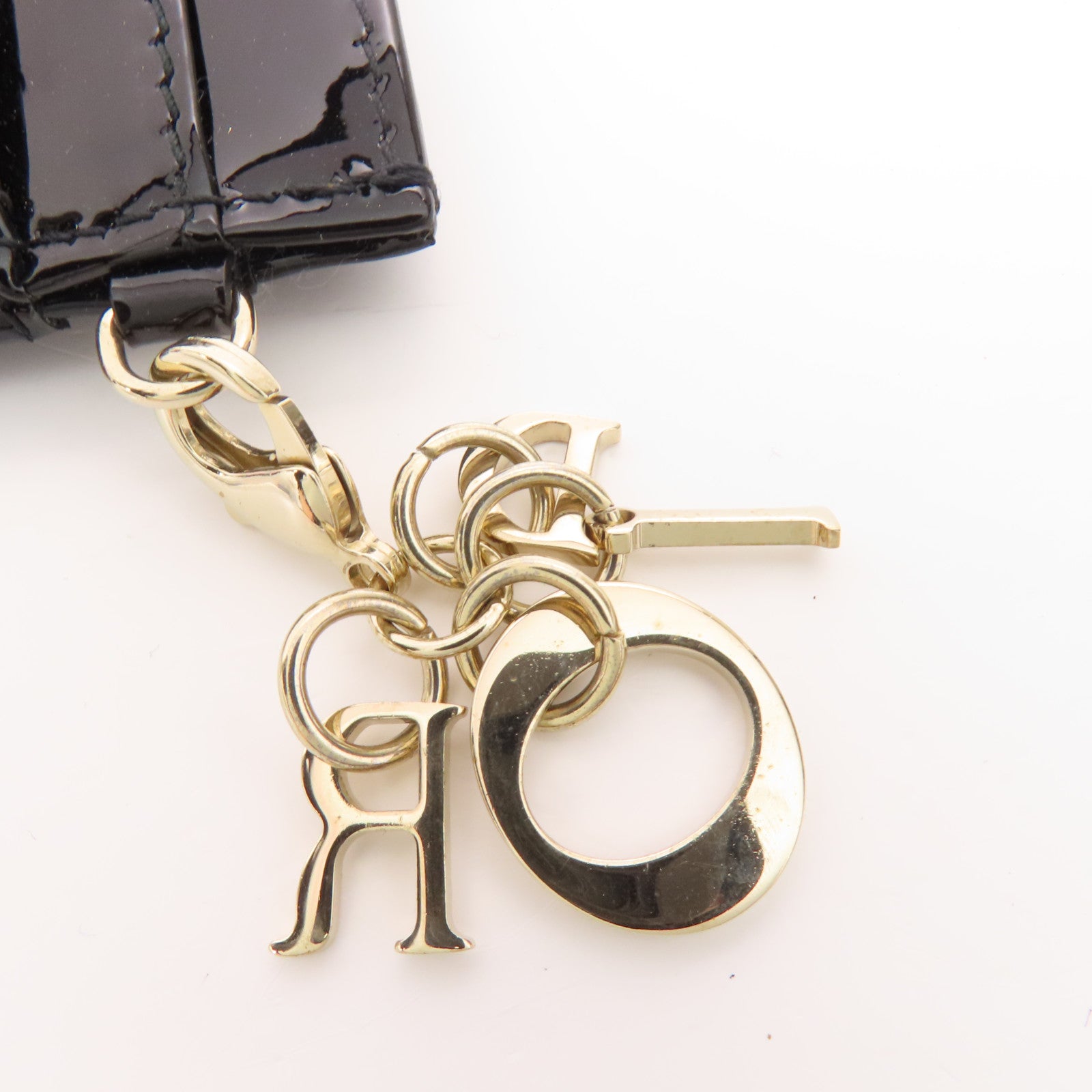 Dior 漆皮皮革Freesia Card Case金扣卡片套