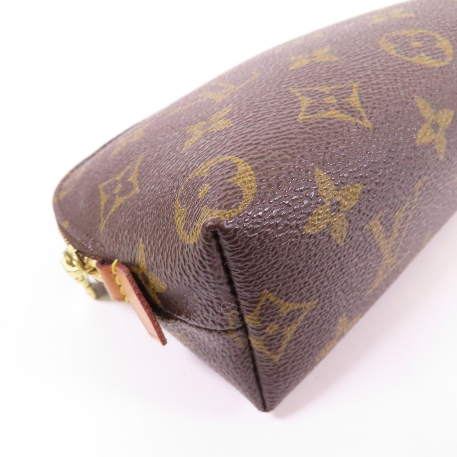 LOUIS VUITTON LV Cosmetic Pouch PM M47515 Monogram Brown