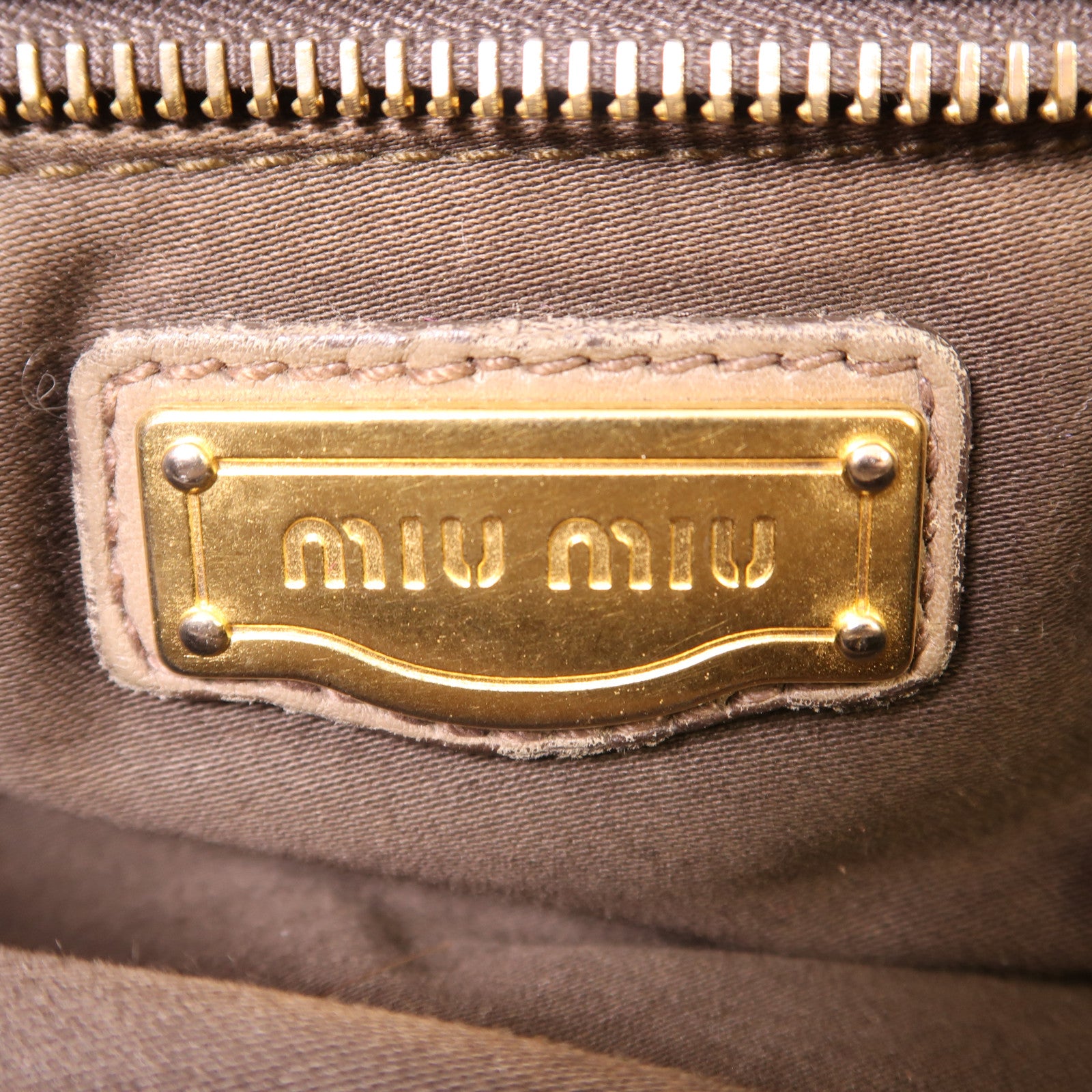 Miu Miu 牛皮皮革2 Way Shoulder金扣手挽肩背兩用袋