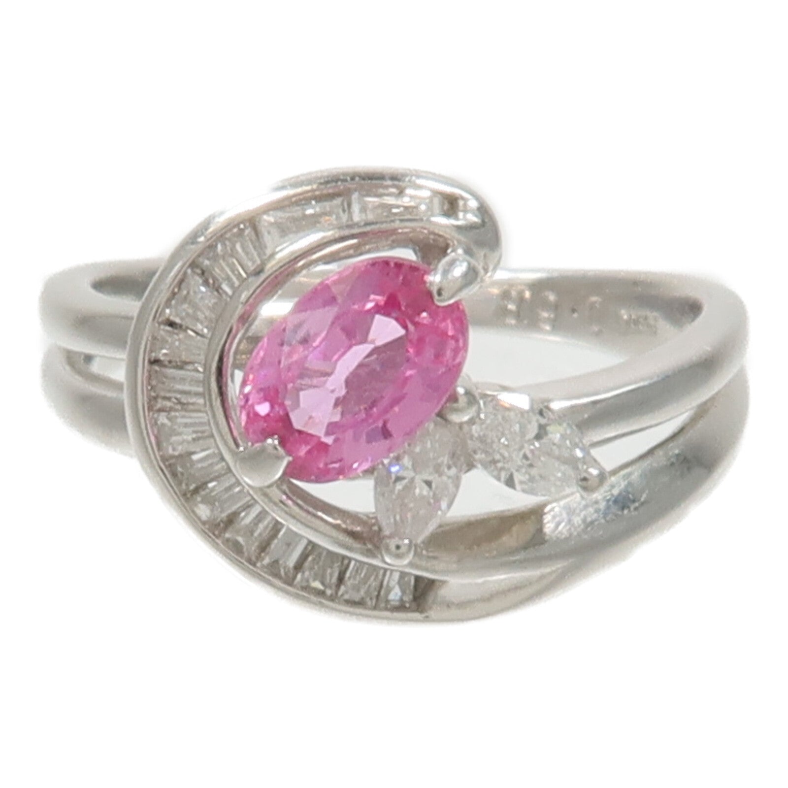 JEWELRY PT900鉑金Pink Sapphire Diamond Ring粉紅藍寶石/鑽石戒指