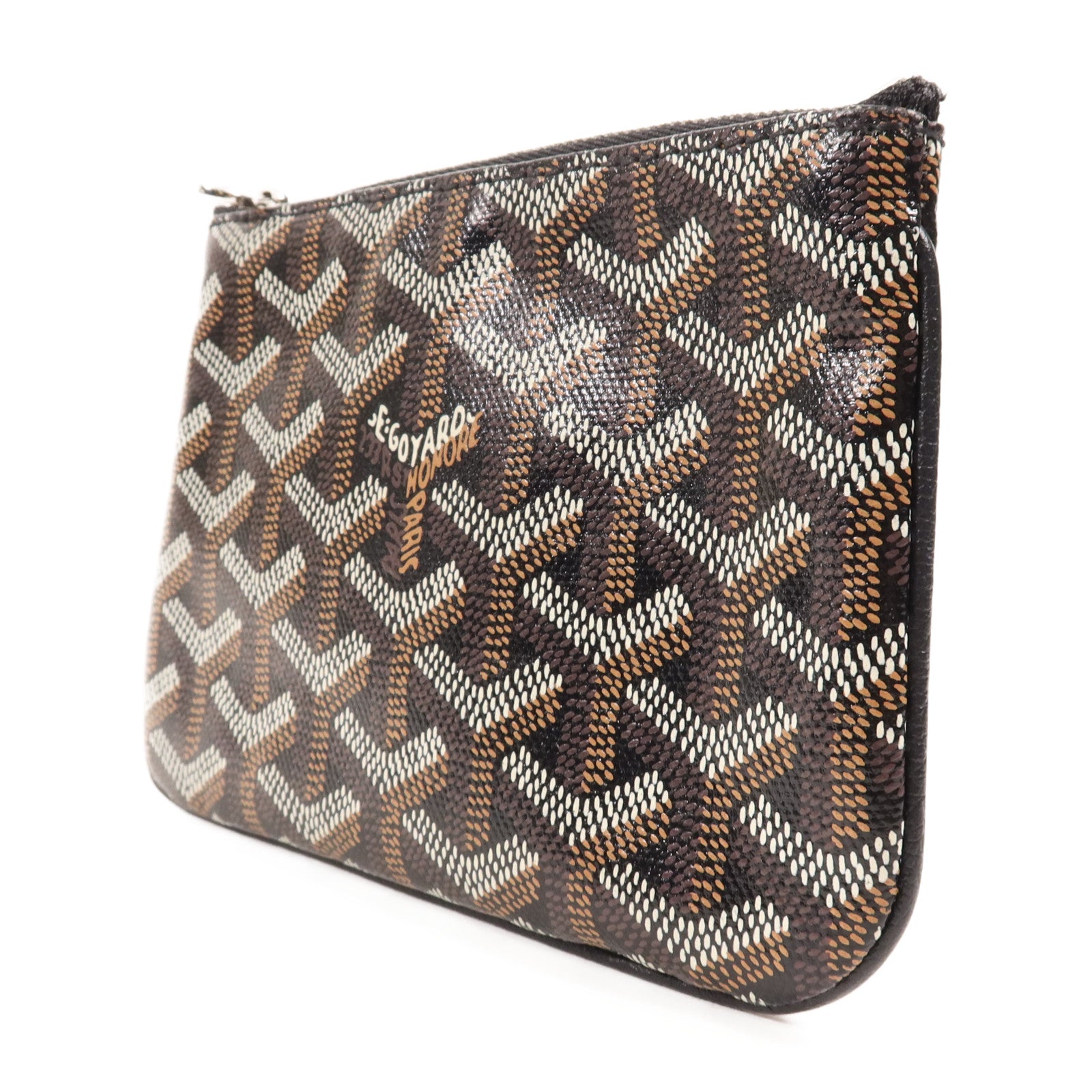 GOYARD 塗層帆布Pouch銀扣手拿包