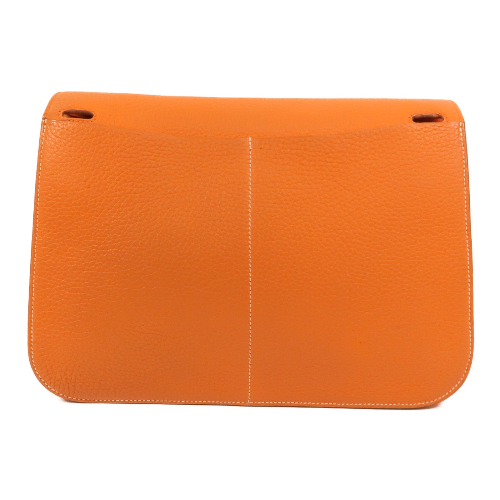 HERMES Clemence皮革Halzan 31手挽肩背兩用袋Orange