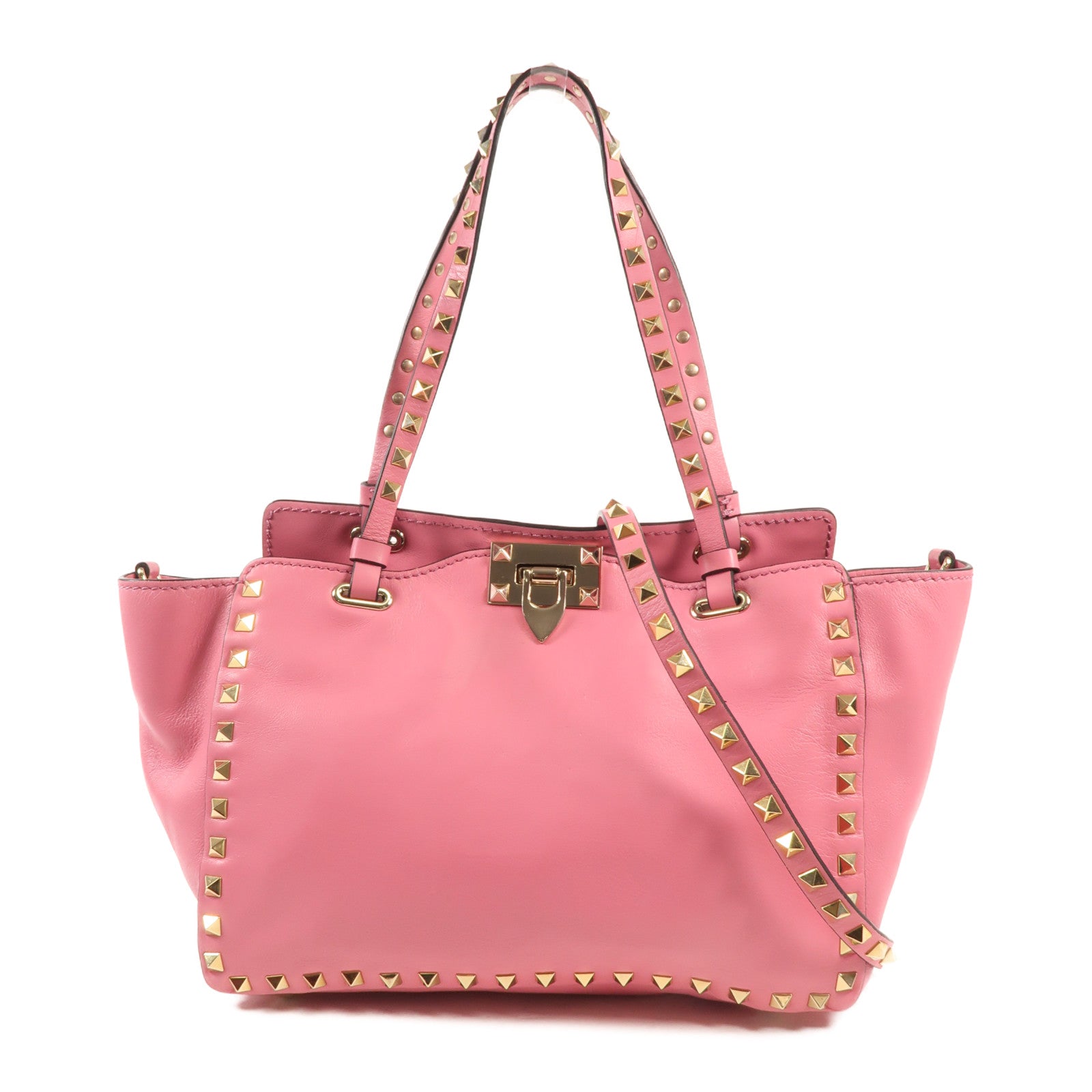 Valentino 牛皮皮革Rockstud金扣手挽肩背兩用袋