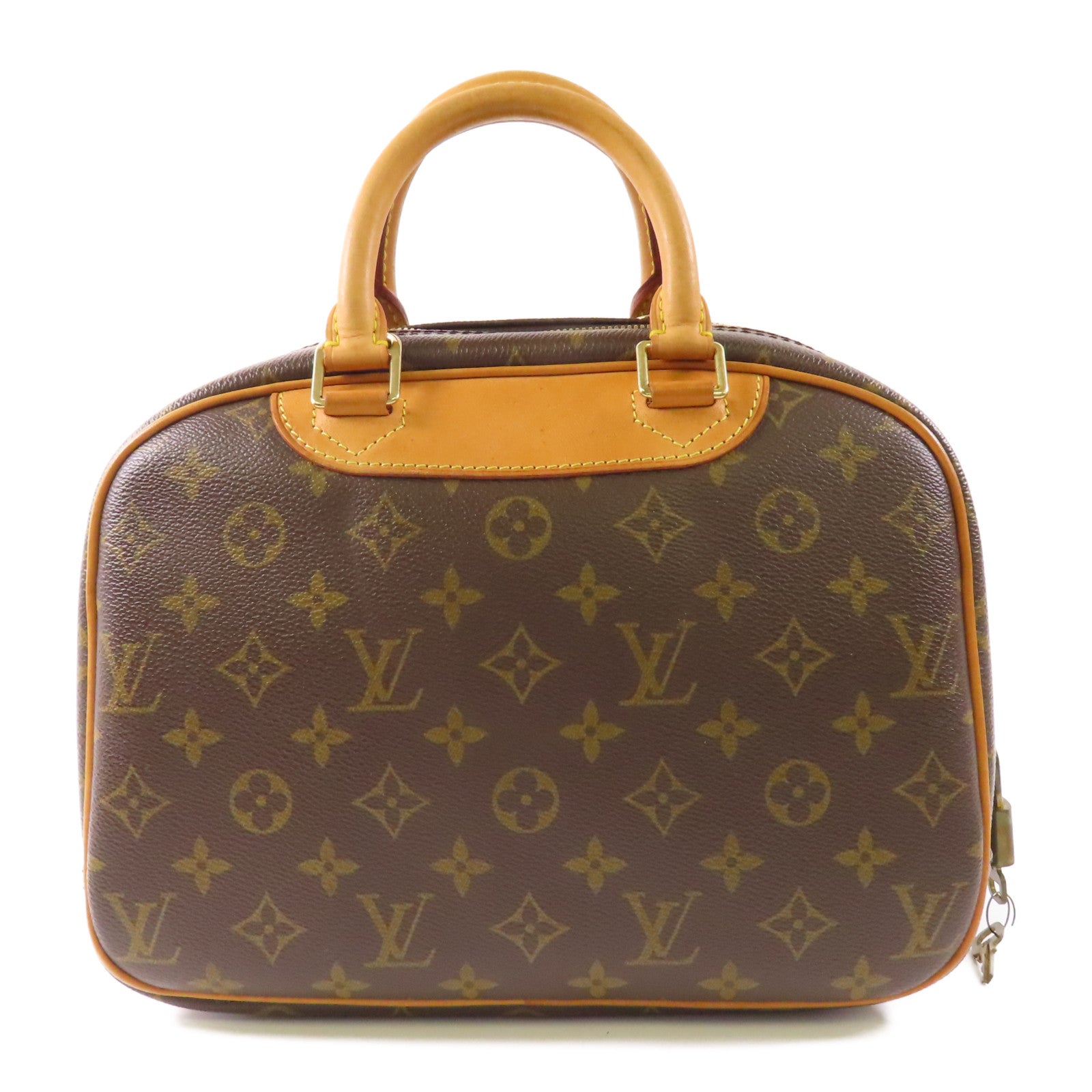 LOUIS VUITTON Monogram Trouville金扣手挽袋棕色