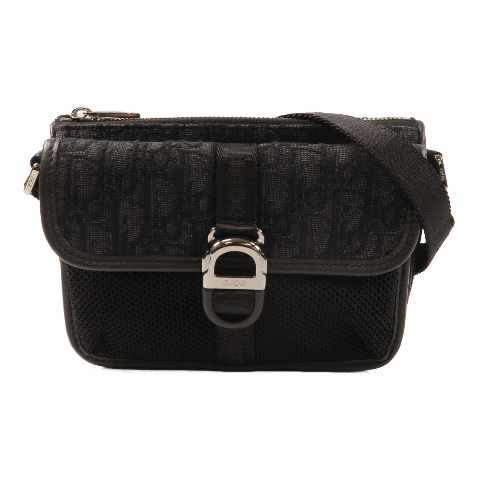 Dior 帆布Mini Dior 8銀扣肩背袋