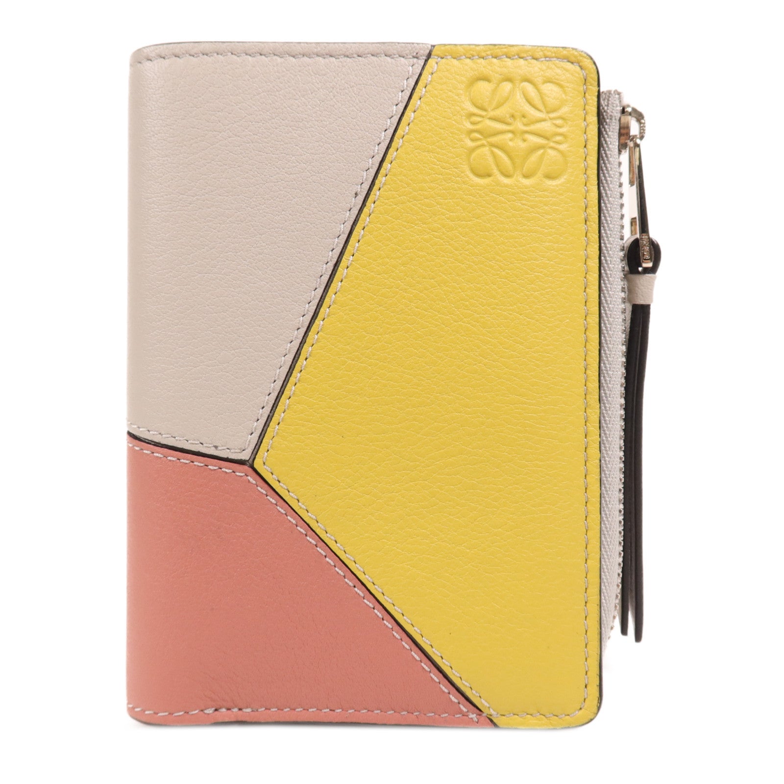 LOEWE 牛皮皮革Wallet銀扣錢包