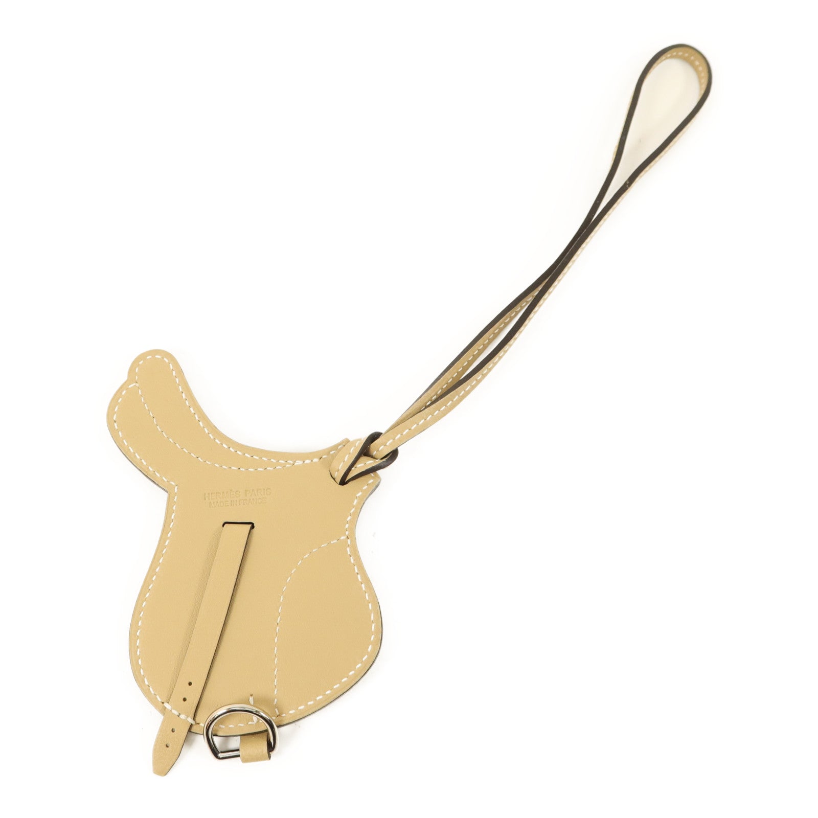 HERMES Swift皮革Paddock Selle Charm銀扣掛飾Trench