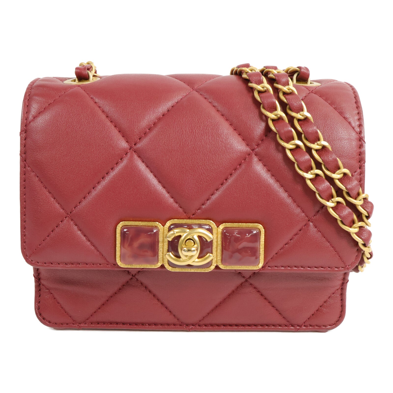 CHANEL 羊皮皮革Chain Shoulder Bag鏈帶肩背袋