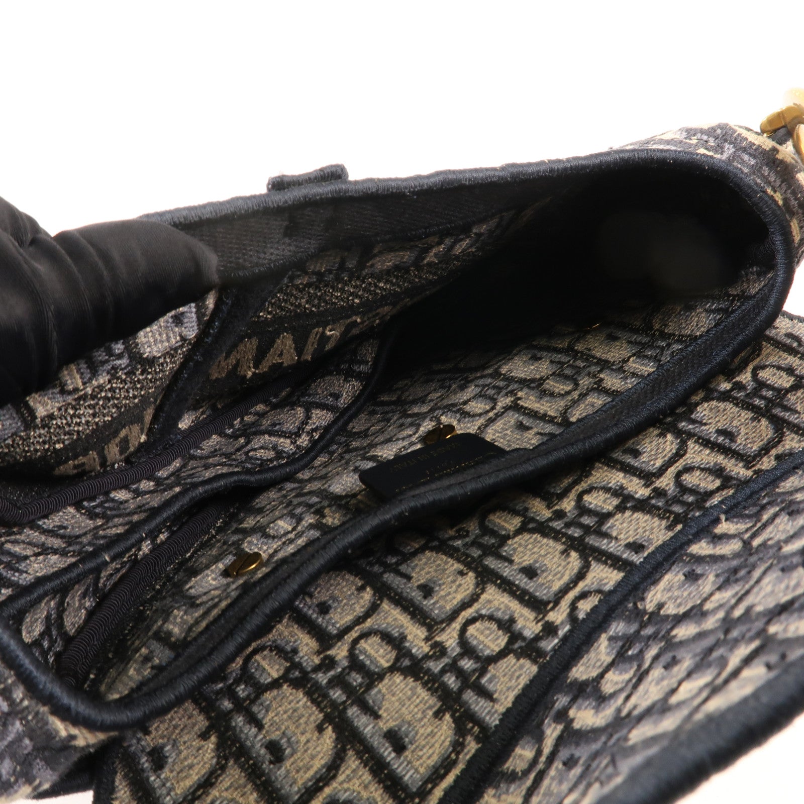 Dior 帆布Saddle金扣手挽肩背兩用袋