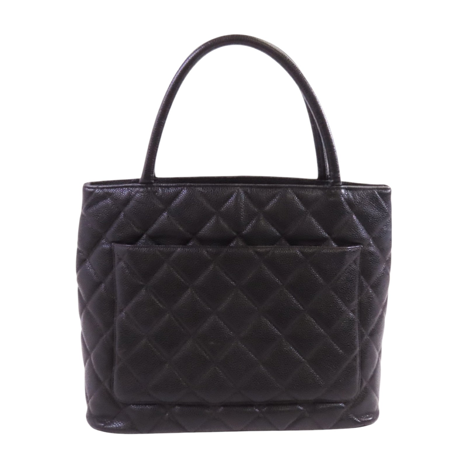 CHANEL 牛皮皮革Vintage Hand Bag金扣手挽袋