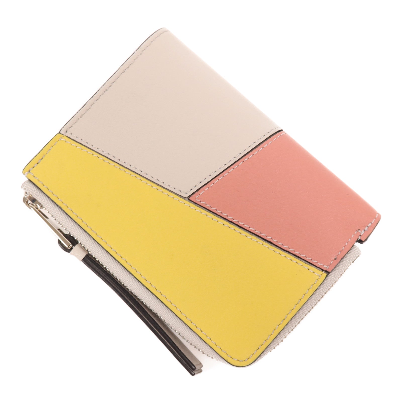 LOEWE 牛皮皮革Wallet銀扣錢包