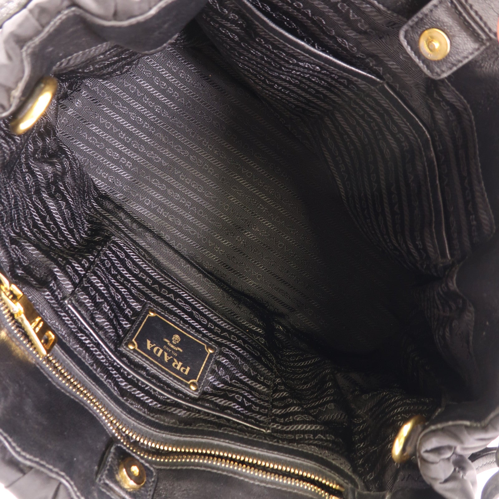 PRADA 尼龍2 Way Shoulder金扣手挽肩背兩用袋