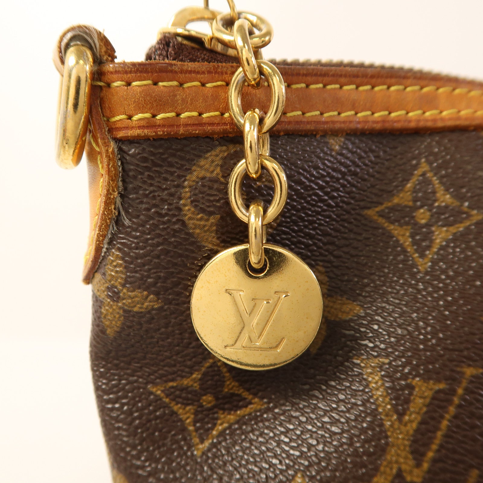 LOUIS VUITTON Monogram Palermo PM金扣手挽肩背兩用袋棕色