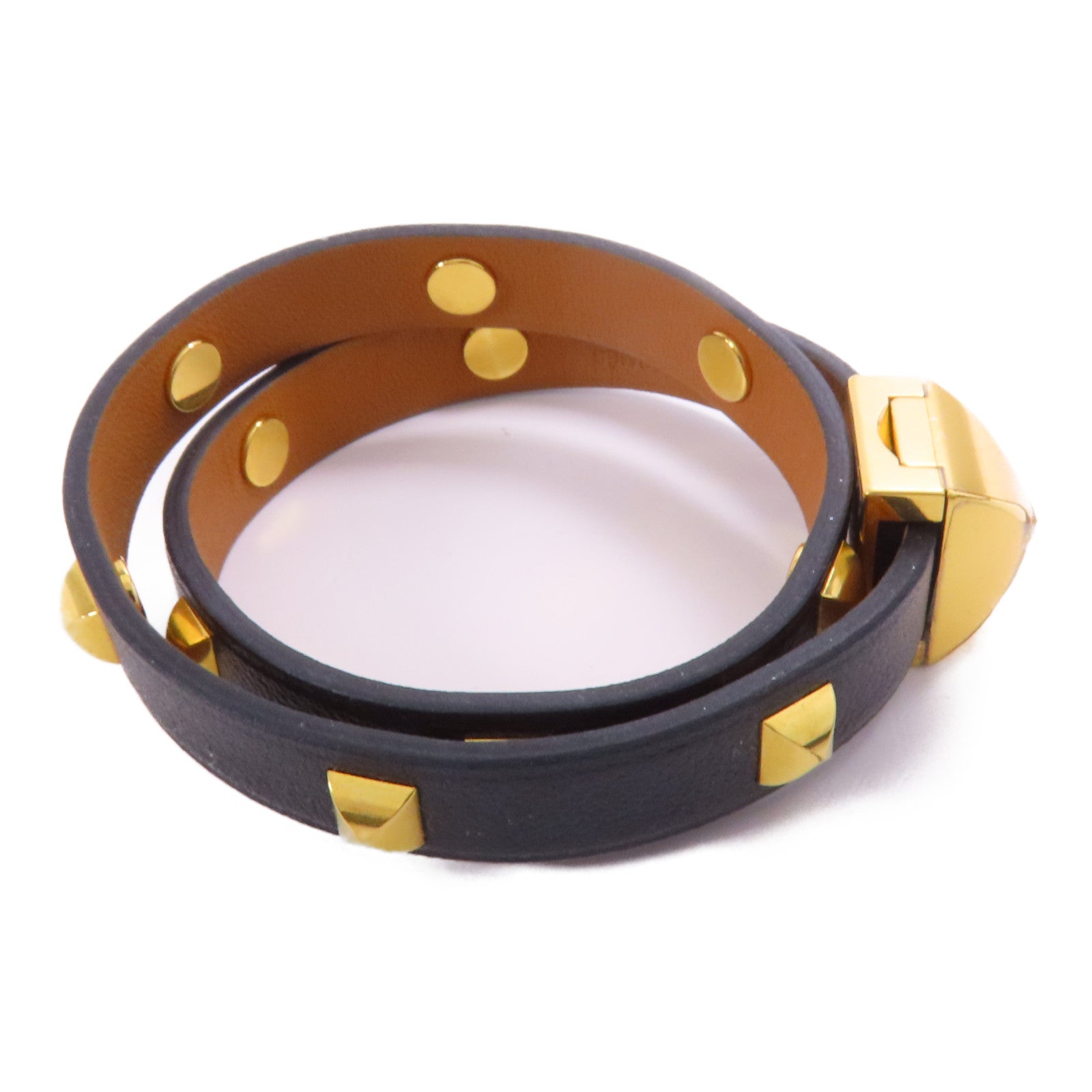 HERMES GHW Medor Infini Cloute Double Tour Bracelet Metal/Swift Leather