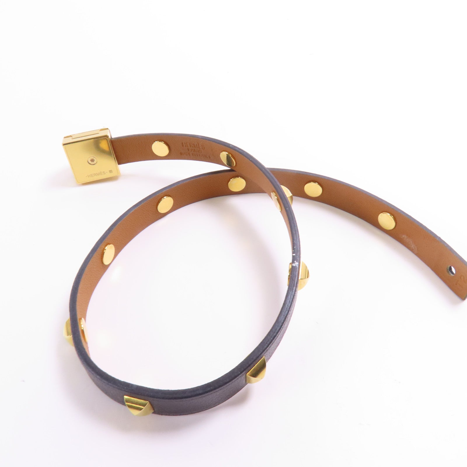 HERMES GHW Medor Infini Cloute Double Tour Bracelet Metal/Swift Leather