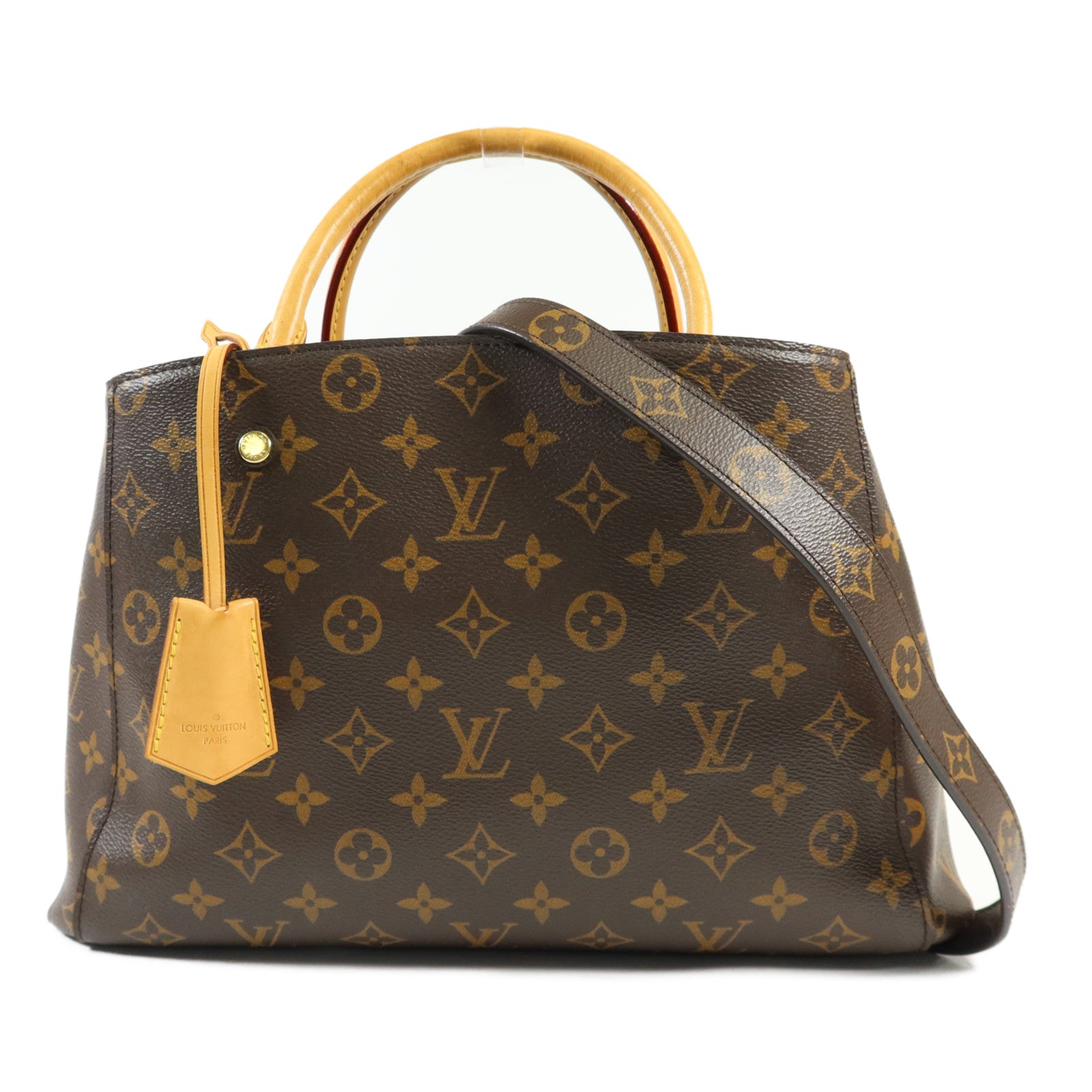 LOUIS VUITTON Monogram Montaigne MM金扣手挽肩背兩用袋