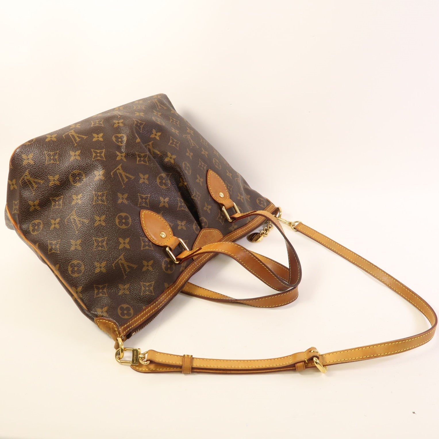 LOUIS VUITTON Monogram Palermo PM金扣手挽肩背兩用袋棕色