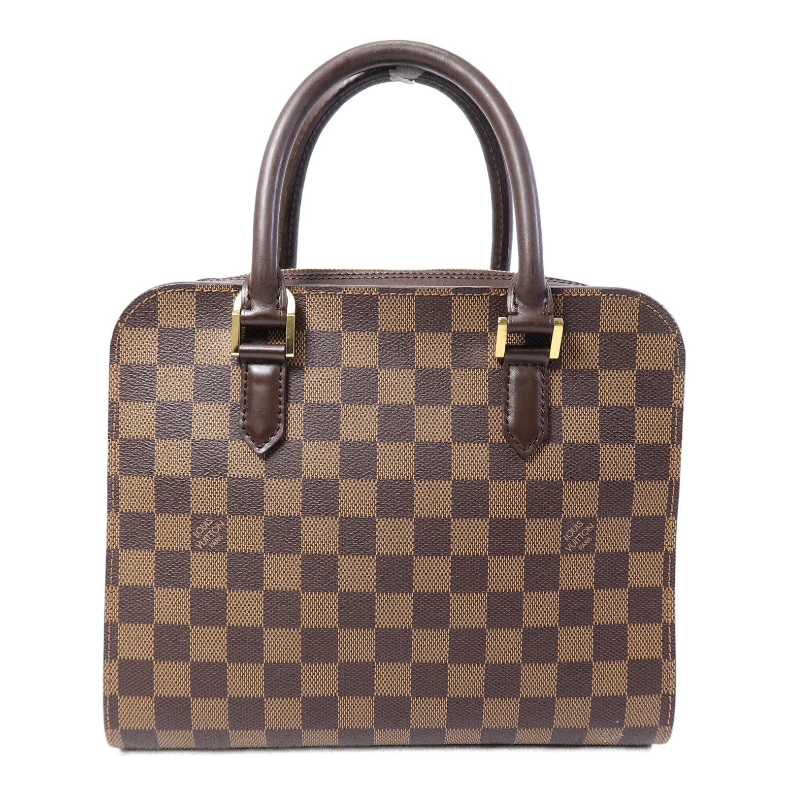 LOUIS VUITTON Damier Triana金扣手挽袋