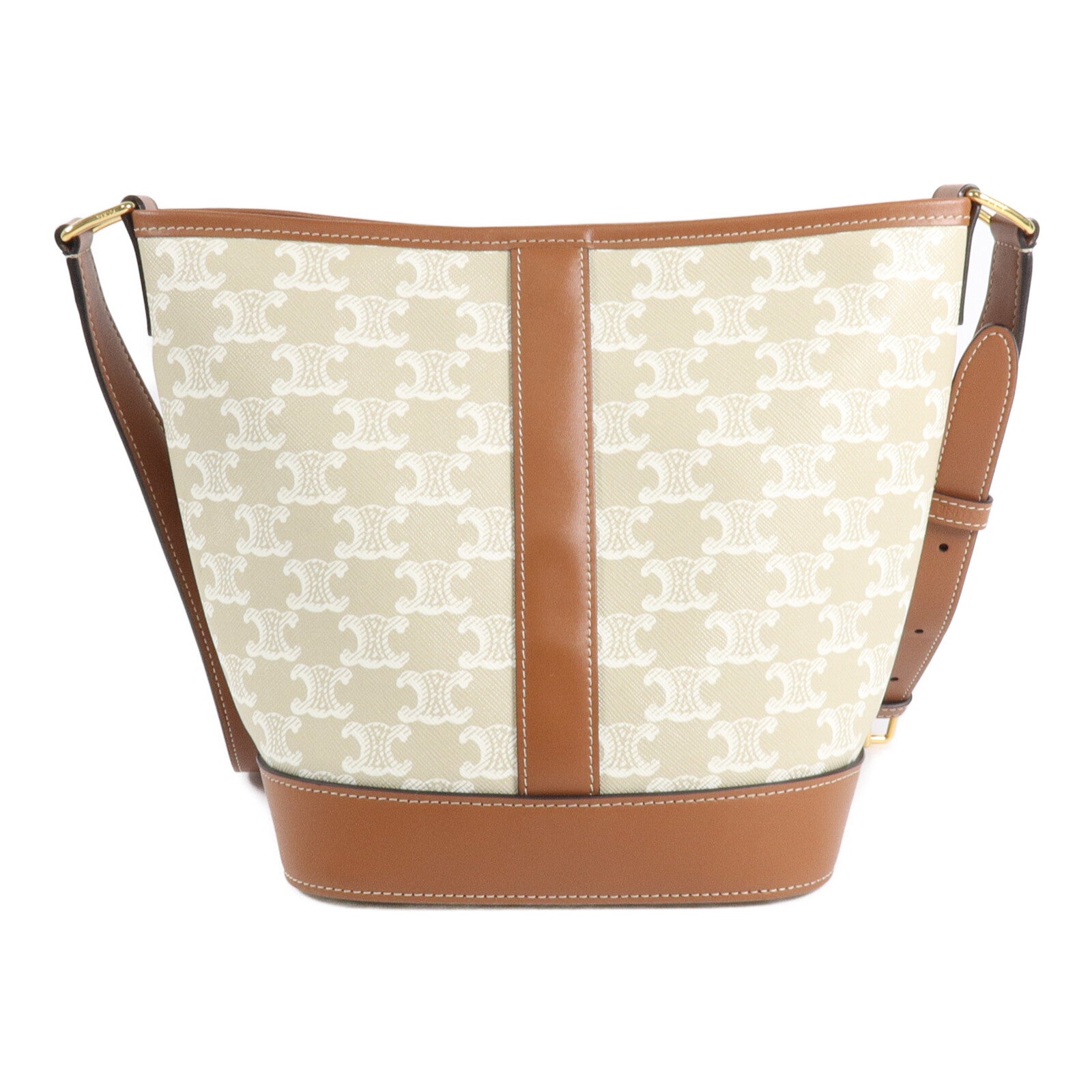 CELINE 塗層帆布Triomphe Small Bucket Bag肩背袋