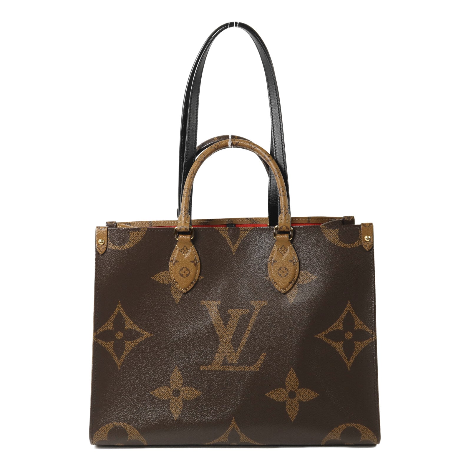 LOUIS VUITTON Monogram Giant/Monogram Reverse On The Go MM金扣手挽肩背兩用袋