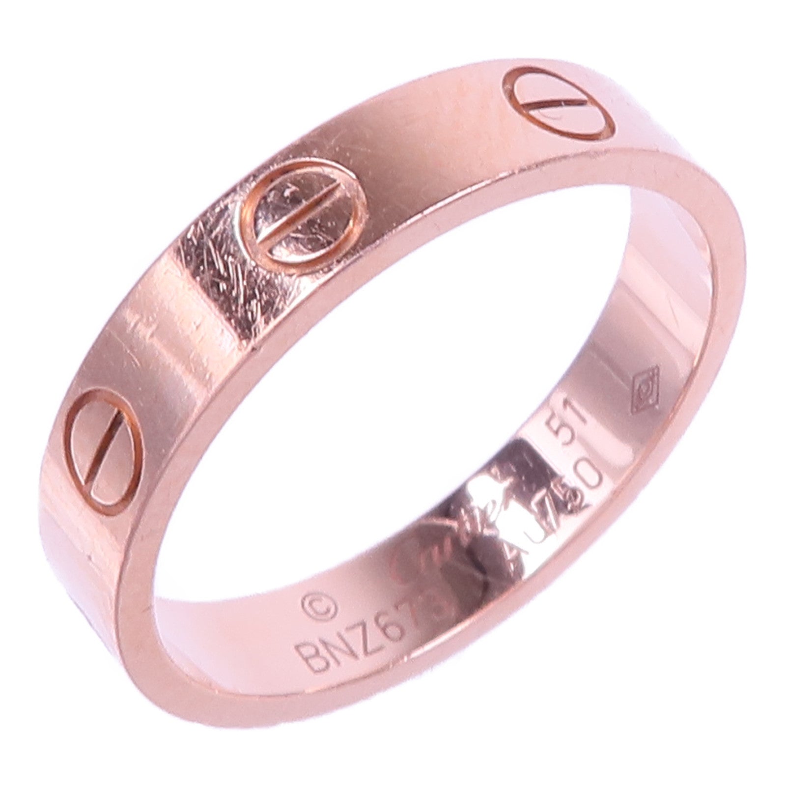 CARTIER 18K玫瑰金Love Ring戒指Cartier#51/US#5.5