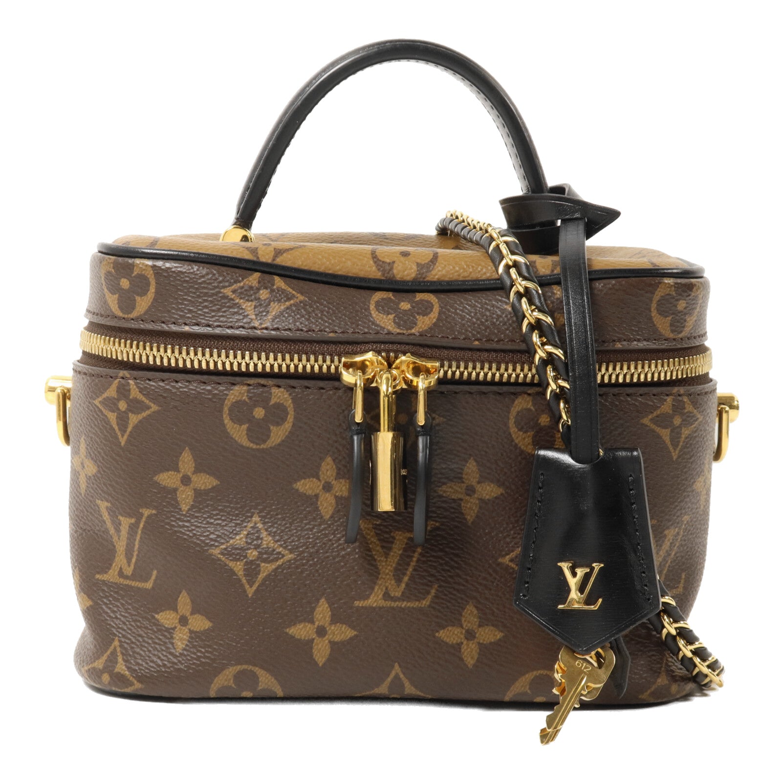 LOUIS VUITTON Monogram Reverse Vanity PM鏈帶手挽肩背兩用袋