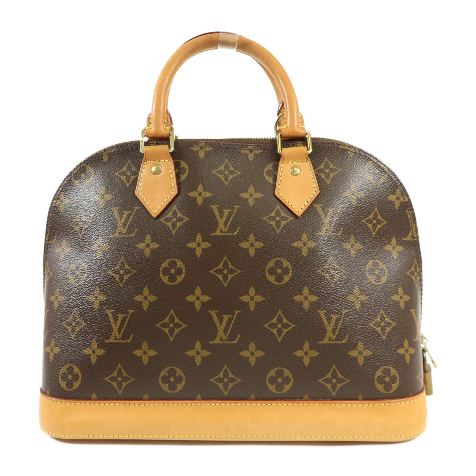 LOUIS VUITTON Monogram Alma金扣手挽袋棕色