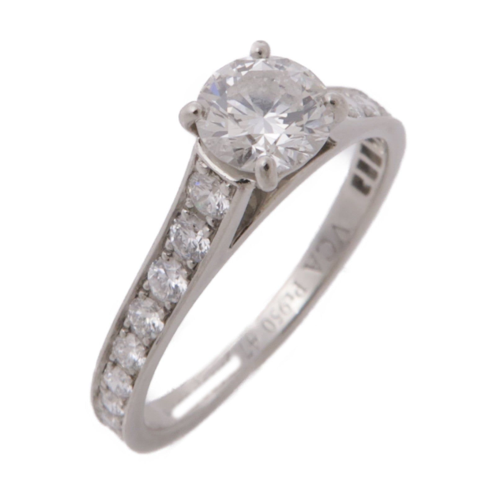 Van Cleef & Arpels Romance Solitaire Ring VCARG27600 PT950 Platinum US#4.25