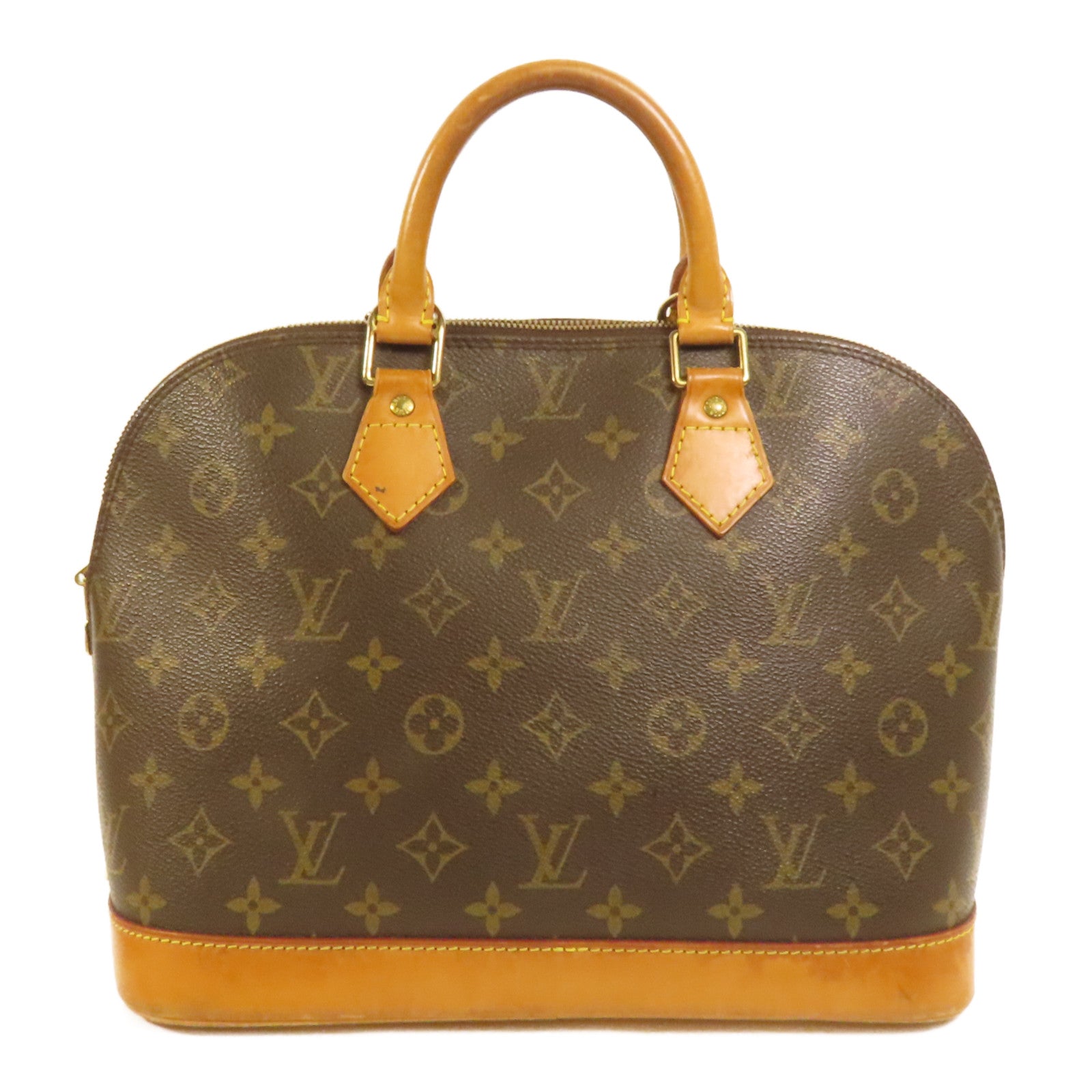 LOUIS VUITTON Monogram Alma金扣手挽袋棕色