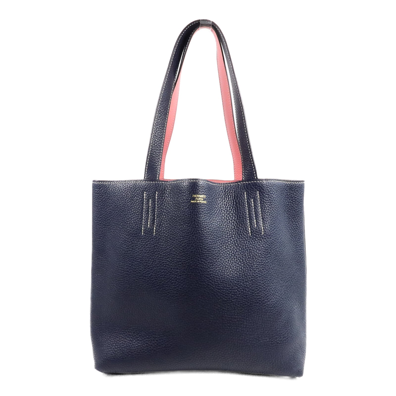 HERMES Clemence皮革Double Sens 28肩背袋/手挽袋Blue Nyui/Azalee