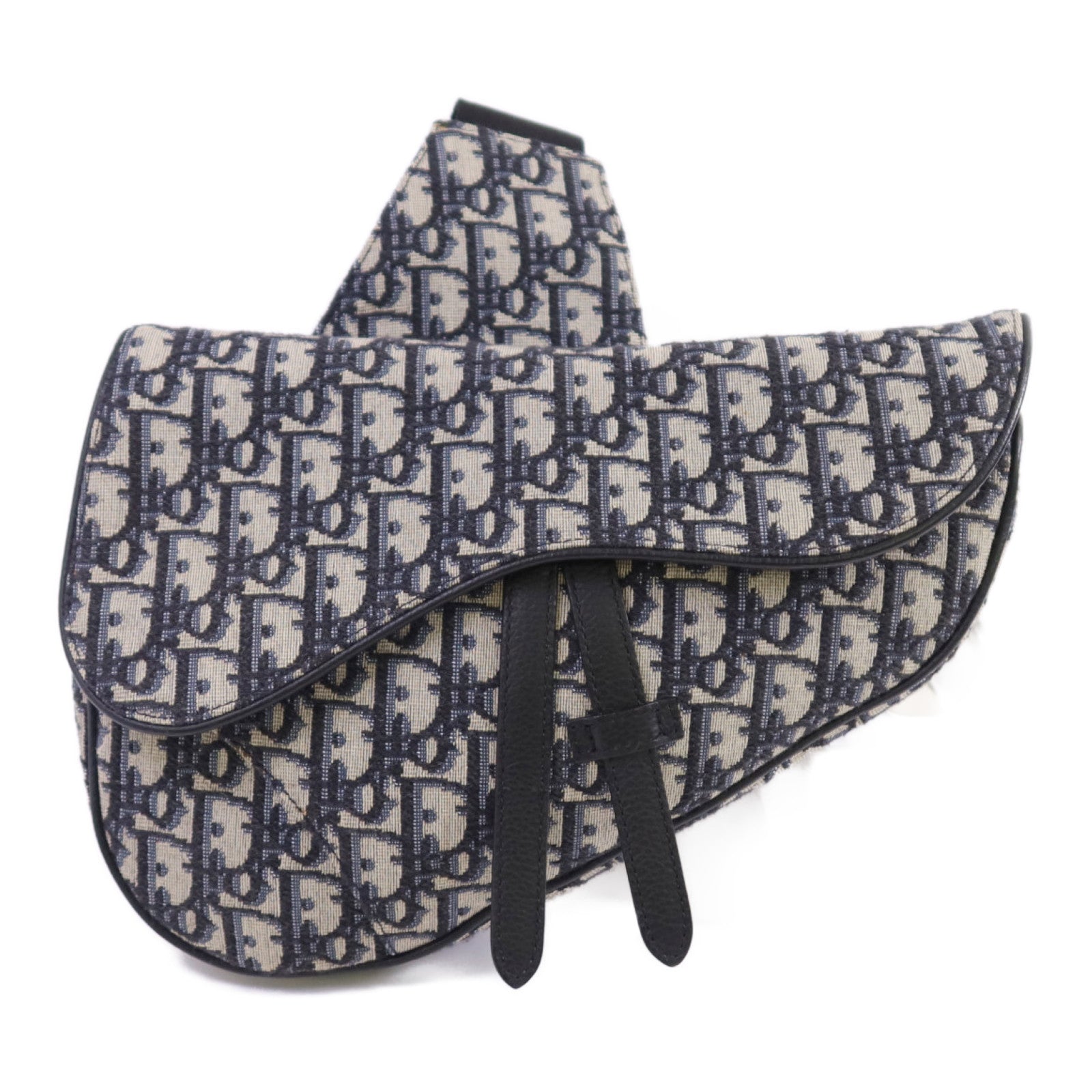Dior 【激減優惠】Obriqur帆布Saddle Oblique銀扣肩背袋