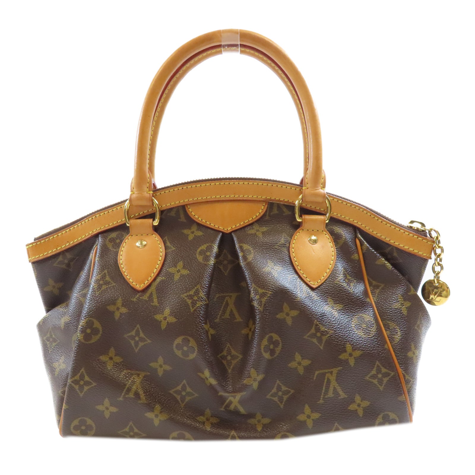 LOUIS VUITTON Monogram Tivoli PM金扣手挽袋棕色