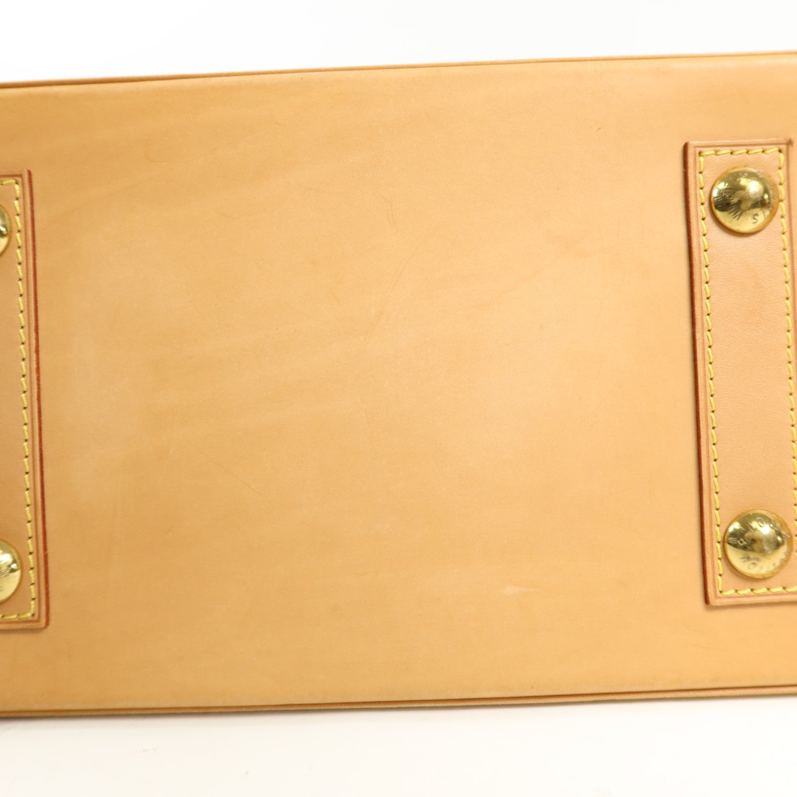 LOUIS VUITTON Monogram Alma金扣手挽袋棕色