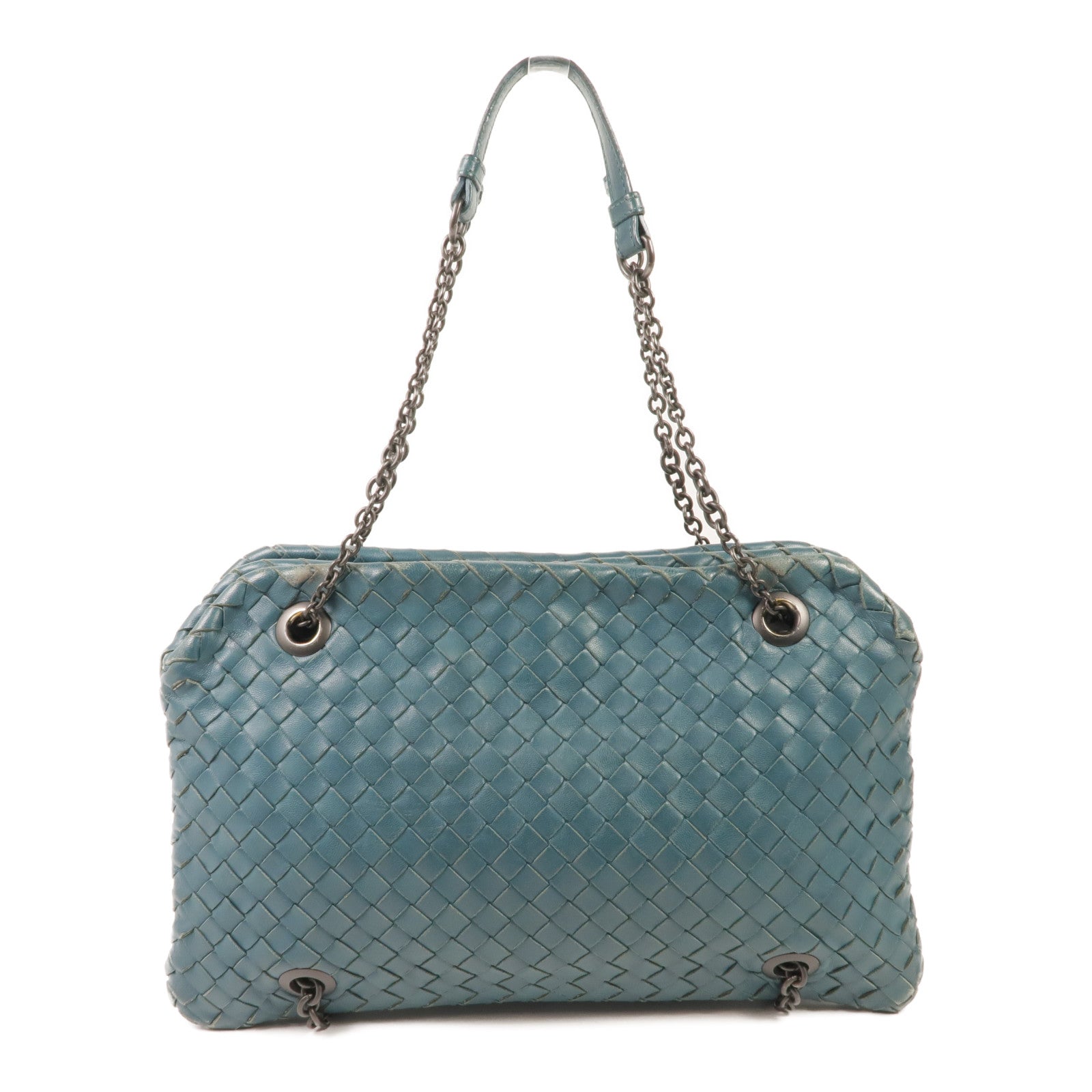 BOTTEGA VENETA 織紋皮革Chain Shoulder鏈帶肩背袋