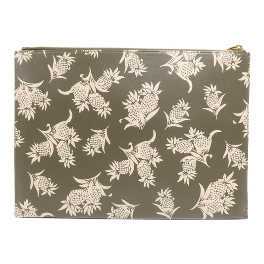 YVES SAINT LAURENT 【激減優惠】牛皮皮革Pouch金扣手拿包